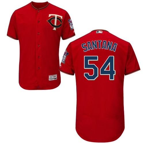 Twins #54 Ervin Santana Red Flexbase Authentic Collection Stitched MLB Jersey